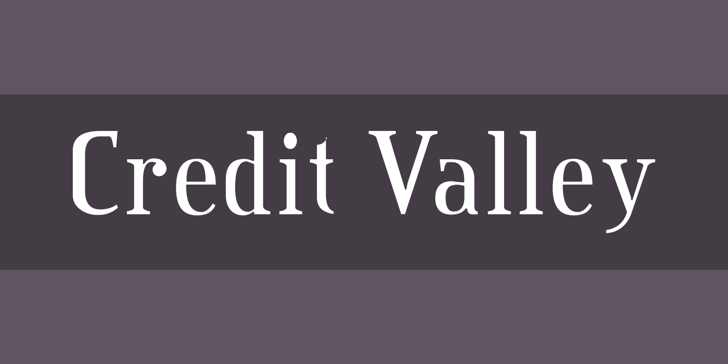 Ejemplo de fuente Credit Valley Regular